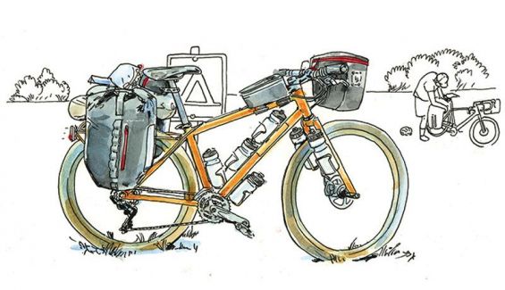 Bicycle with panniers